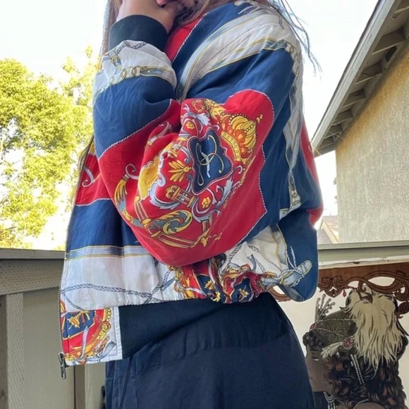 Vintage 80' Silk Bomber Jacket Size Small - Picture 7 of 7